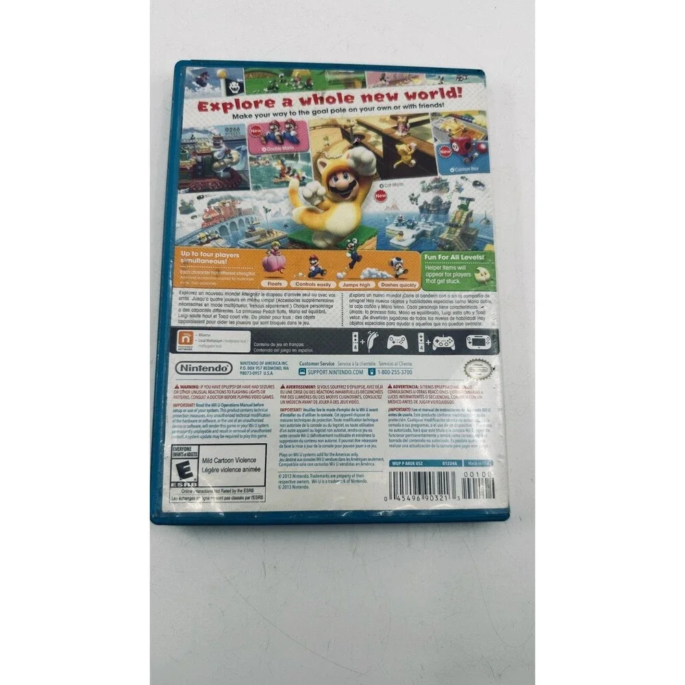 Super Mario 3D World - Nintendo Wii U, Complete in Box